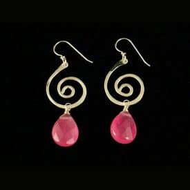 Pink Jade Swirls Earrings