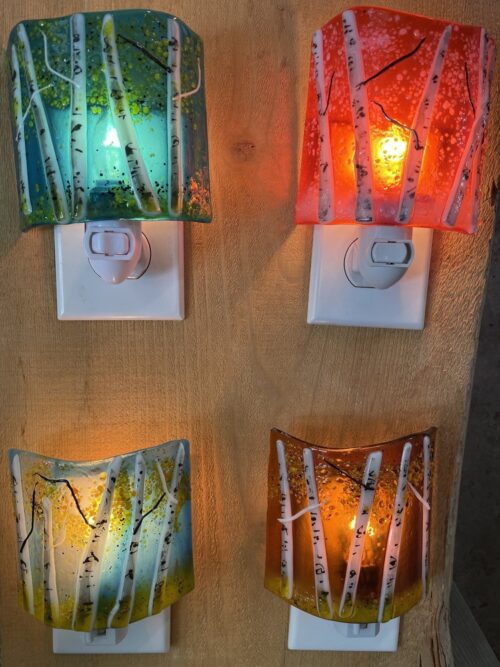 Aspen Fused Glass Night Light-Green - Image 2
